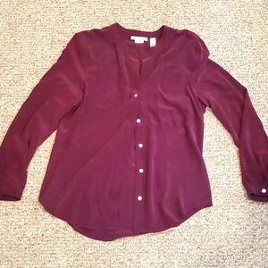 100% silk Max Studio button down blouse